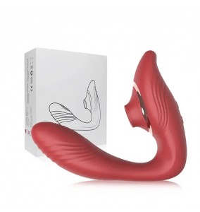 MAN NUO - BECKY Suction Vibrating Wireless Remote Wearable (Chargeable - Red Rose)